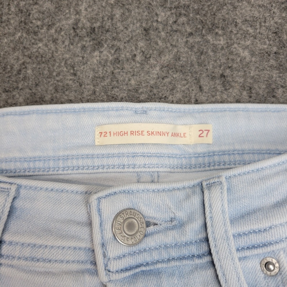 Levis 721 Cargo Jeans Womens 27 Blue Y2K Streetwear Grunge High Rise Skinny Leg - Picture 11 of 13